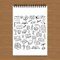 Set of books, sketch for your design