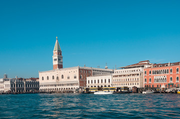 Piazza San Marco (St Mark's square). View from San Marco basin. Venice, Italy.