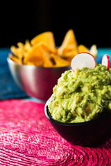 Mexican nachos with guacamole