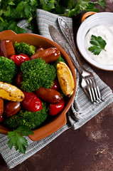 Vegetables with sausage