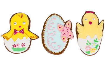 Sweet cakes with patterns gifts for Easter on white