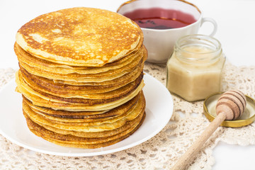 Pancake on a white background