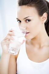 Young Woman Drinking Water