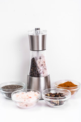 Mortar with pestle and mill for spices