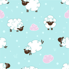 Sheeps - vector pattern