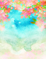 Watercolor abstract blossoms
