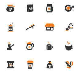 Coffee icons set