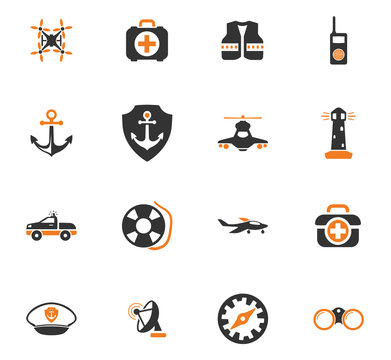 Coast Guard icons set