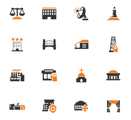 Infrastucture of the city icons set