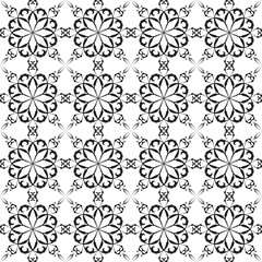 Seamless retro floral baroque black and white ornament