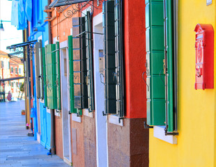 Fototapeta premium Burano island, Venice, Italy 24.02.2014