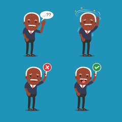 African american people, Old man. Grandpa in 4 Different Poses.