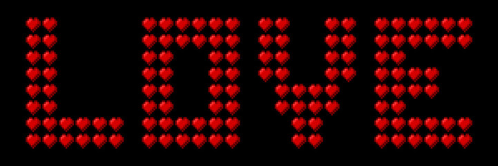 Love 8-bit hearts. Pixel art