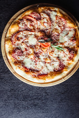 Italian meat pizza on the Board