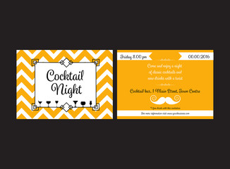 Naklejka premium Cocktail night invitation card