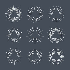 Various circular designs with triangular shape inside