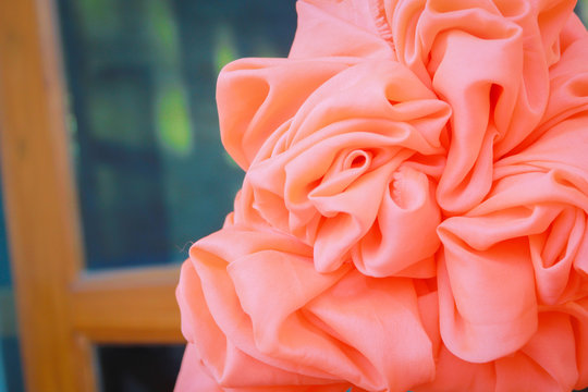 The Orange Curtain Decorate In The Wedding