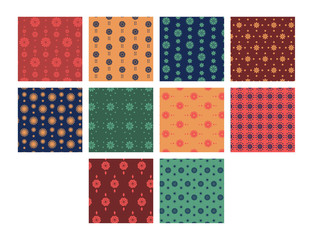 Vector image of floral patterns