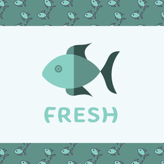 Vector image of fish reading fresh