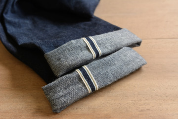 fold hem broken twill selvedge japan denim jeans