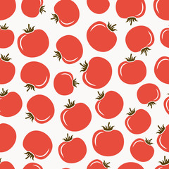 red tomatoes seamless pattern