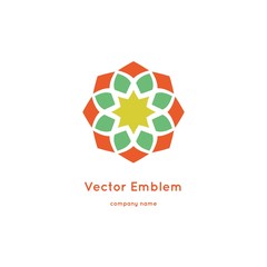 Bright and juicy beautiful circular logo for organic shop, eco product.