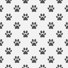 Fototapeta na wymiar Animal black paw footprint pattern