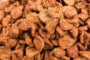 Fototapeta premium Thai fried food made from cassava starch and minced fish.