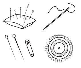Sewing needles and pins