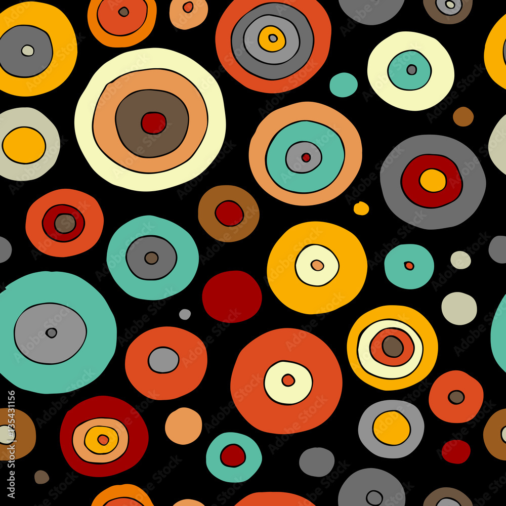 Aufkleber Funny circles colorful, seamless pattern for your design