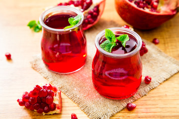 Pomegranate liqueur, Pomegranate juice. 