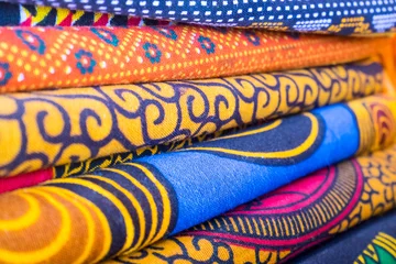 Keuken spatwand met foto Colorful african fabrics © malajscy