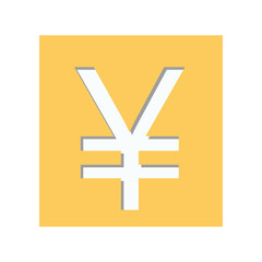Obraz premium yellow square shape with currency symbol of china vector illustration