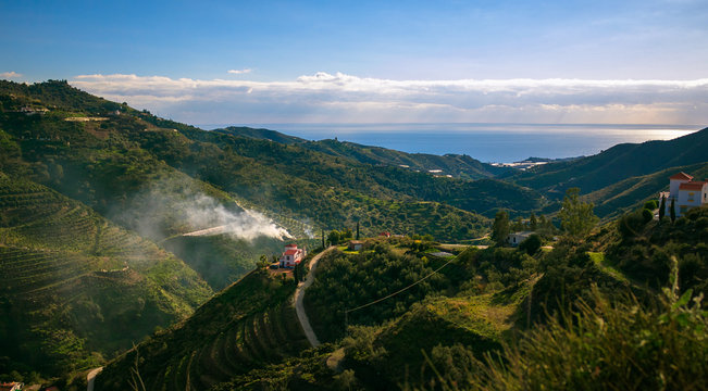 Landscape Mountains in Malaga, Spain
