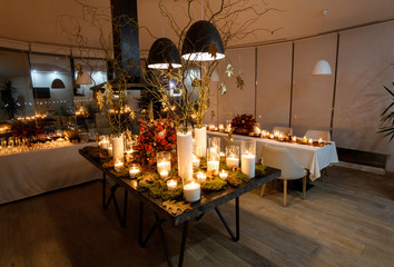 Beautiful stylish autumn table decoration