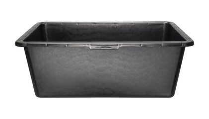 Rectangular heavy duty black plastic basin