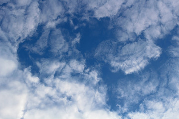 Big clouds on blue sky
