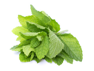fresh mint on a white background