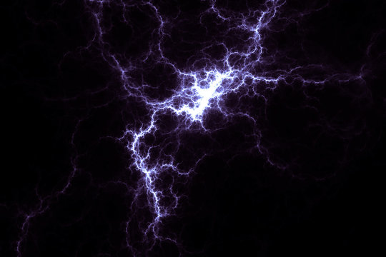 Purple lightning design. Abstract background. Isolated on black background.