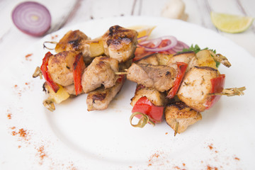 shashlik, kebab, barbecue