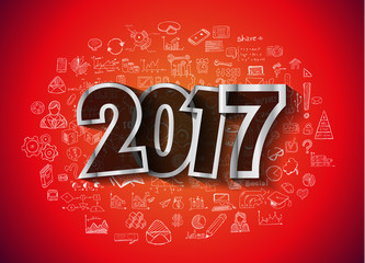 2017 New Year Infographic and Business Plan Background