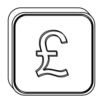 recommend clip art: monochrome square contour with currency symbol of sterling pound vector illustration