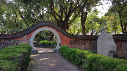 Chihkan Tower gate in garden