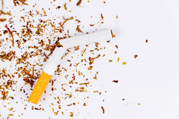 Close-up of a broken cigarette