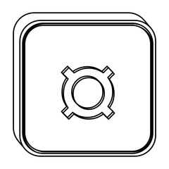 monochrome square contour with currency symbol of common use vector illustration
