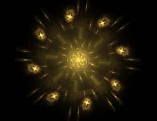 Geometry of Space series. Visually attractive backdrop made of conceptual grids curves and fractal elements suitable as element