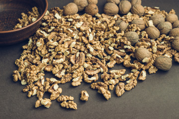 Walnut kernels and whole walnuts