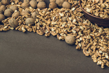 Walnut kernels and whole walnuts