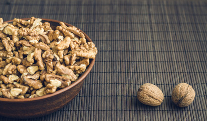 Walnut kernels and whole walnuts