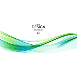 Abstract vector background, blue green wavy